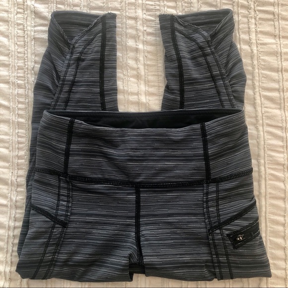 Lululemon Run Top Speed Crop Cyber Stripe Leggings - Picture 8 of 11